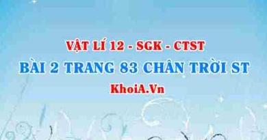 Bài 2 trang 83 Vật lí 12 Chân trời Sáng tạo